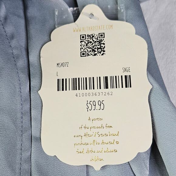 New Altar'd State Satin Wrap Mini Skirt Size Large Feminine Soft Blue Pastel - Picture 7 of 10